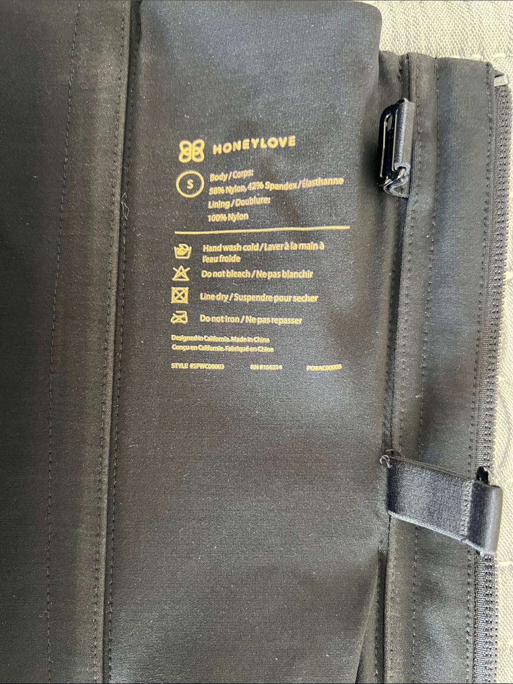 Honeylove Black Waist Trainer with Branded Pouch - Picture 2 of 3